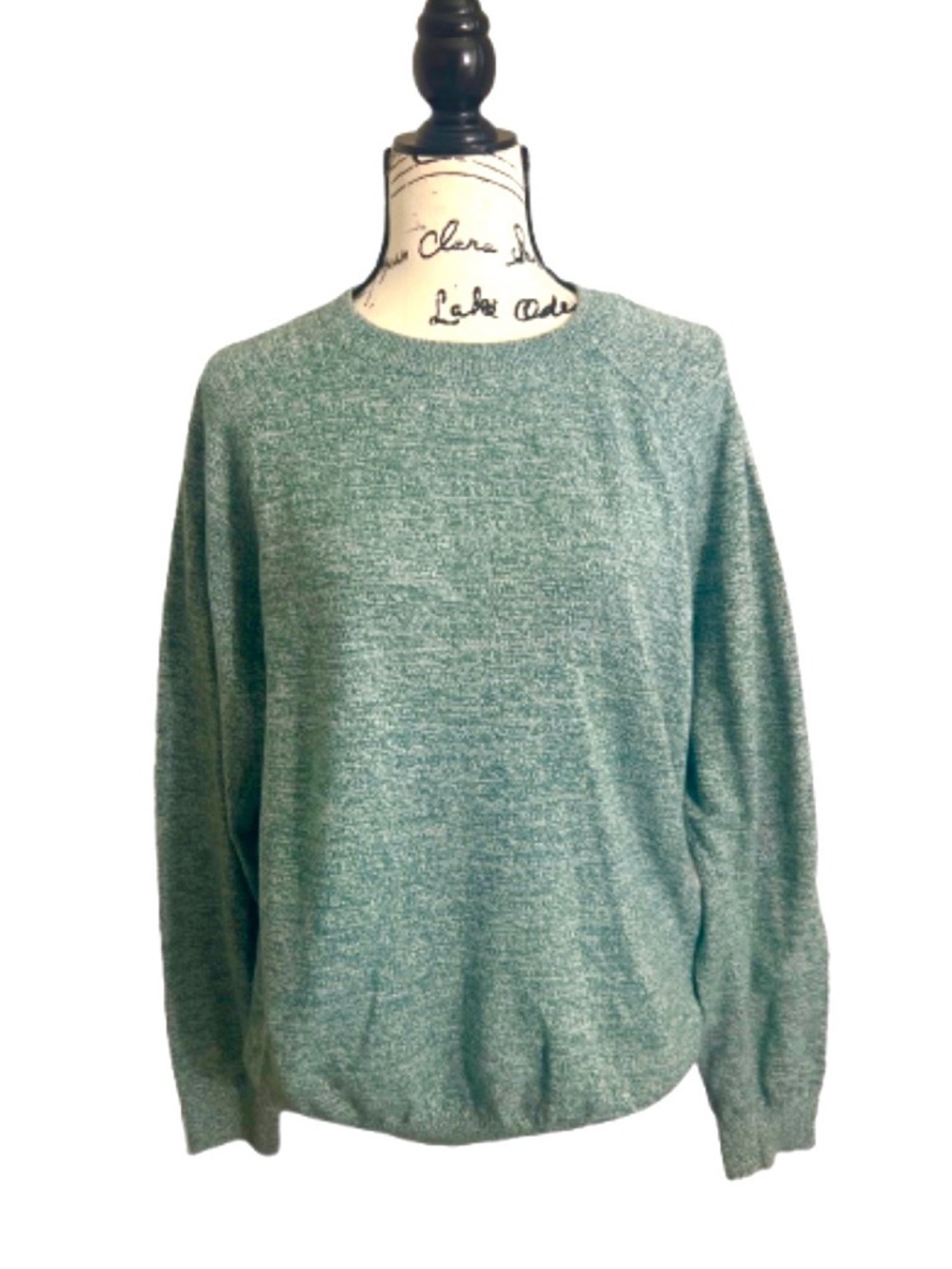 H&M Organic Cottagecore Cozy Crewneck Sweater in Green Teal